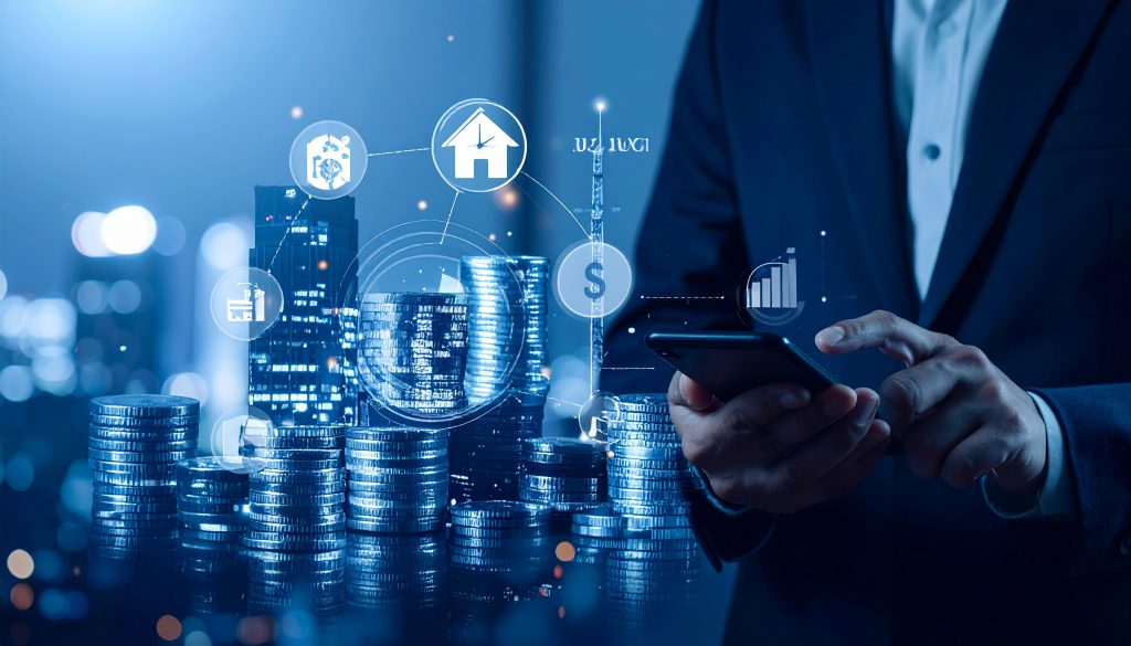 Firefly create a image for a website showing a small business using AI to save time and money use da (4)
